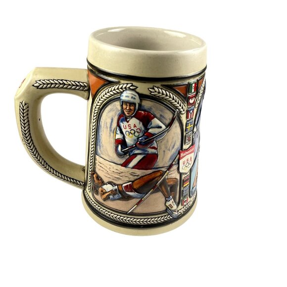 Budweiser 1992 US Olympic Team Beer Stein Mug Collectible Tankard Vintage u - Picture 1 of 9